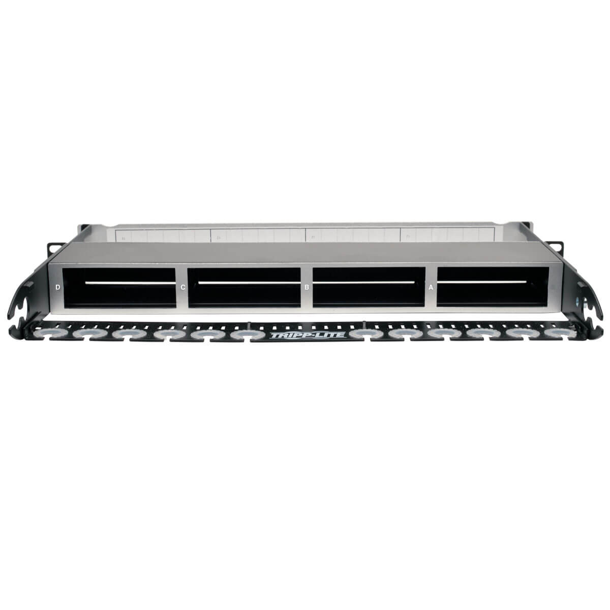 High Density Copper / Fiber Enclosure Panel, 1U, 4-Cassette Capacity