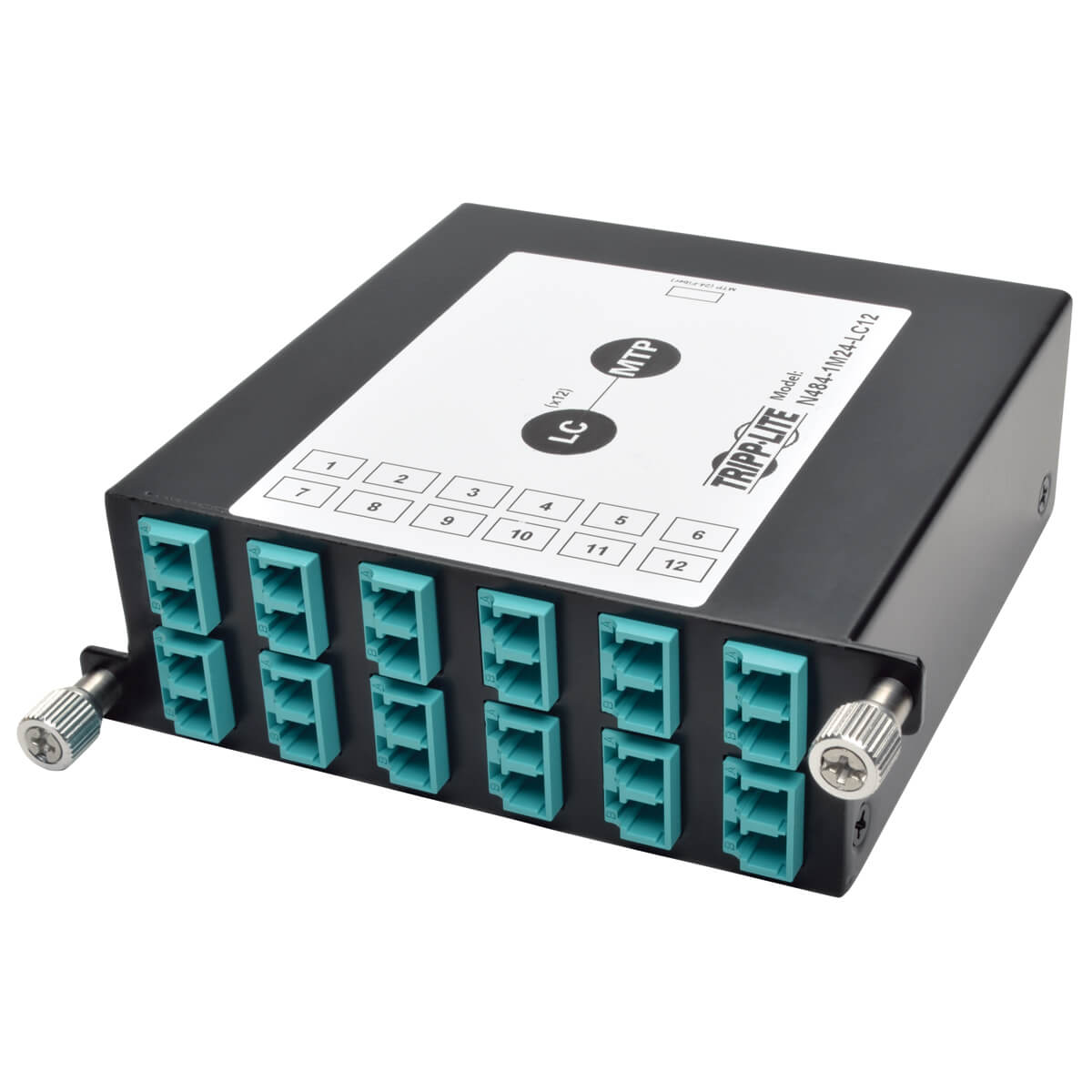 100Gb/120Gb to10Gb Breakout Cassette, 24-Fiber OM4 MTP/MPO ( Male with Pins ) to ( x12 ) LC Duplex