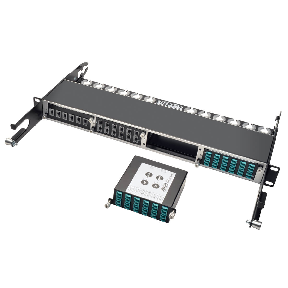 40Gb to 10Gb Breakout Cassette, (x2) 12-Fiber OM4 MTP/MPO ( Male with Pins ) to ( x12 ) LC Duplex