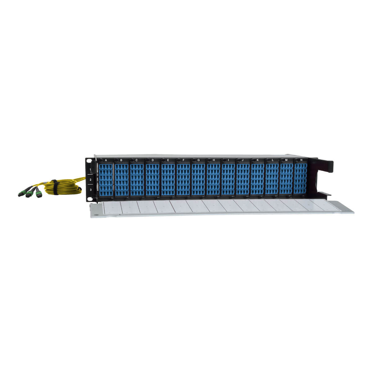 40/100Gb Fiber Breakout Patch Panel, 40Gb to 4 x 10Gb, 100Gb to 4 x 25Gb, 42 MTP QSFP to 168 LC Duplex 8.3/125 Singlemode Ports, 2U